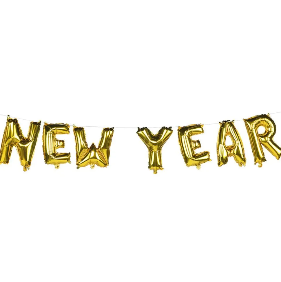 Happy New Year Letterslinger Folie Ballonnen 8m