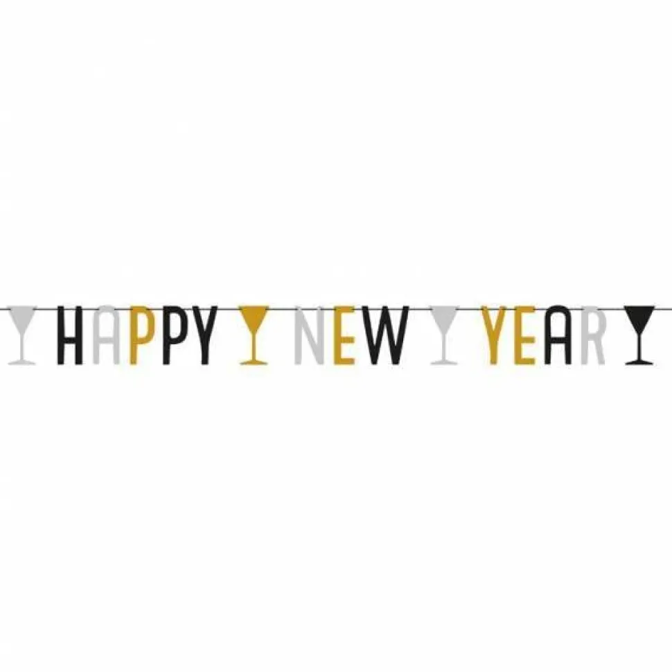 Happy New Year Letterslinger Versiering 1,8m