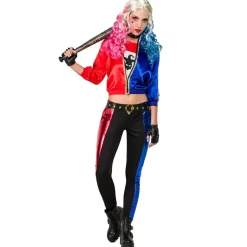 Harley Quinn Kostuum Blauw Rood Dames