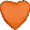 Hart Folie Ballon Neon Oranje Leeg 43cm