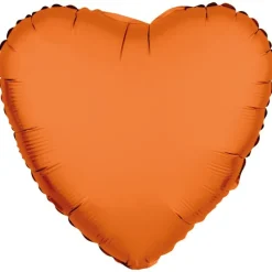 Hart Folie Ballon Neon Oranje Leeg 43cm
