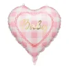 Hart Folie Ballon Wit Roze Baby 35cm