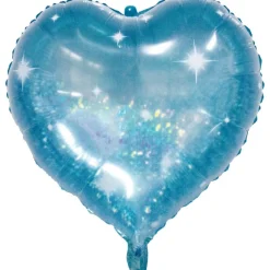Hart Helium Ballon Blauw Galactic Aqua Leeg 45cm