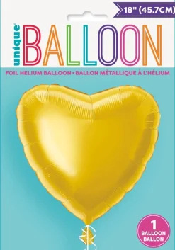 Hart Helium Ballon Goud Leeg 45cm