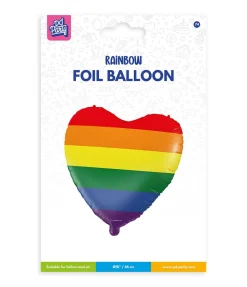 Hart Helium Ballon Regenboog Leeg 46cm