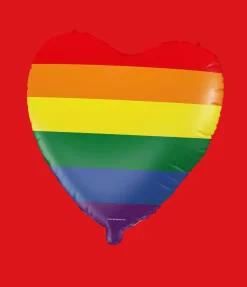 Hart Helium Ballon Regenboog Leeg 46cm