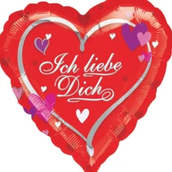 Hart Helium Ballon Rood Ich Liebe Dich Leeg 43cm