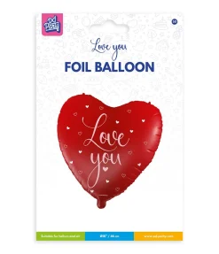 Hart Helium Ballon Rood Love You Leeg 46cm