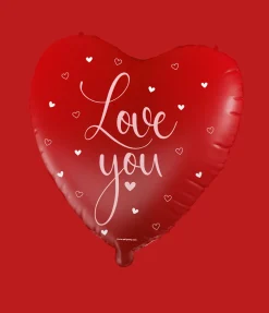 Hart Helium Ballon Rood Love You Leeg 46cm