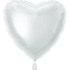 Hart Helium Ballon Wit Leeg 45cm