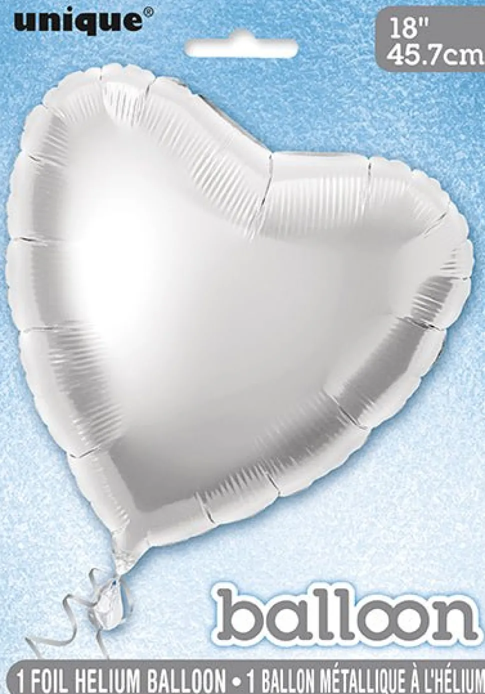 Hart Helium Ballon Zilver Leeg 45cm