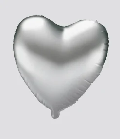 Hart Helium Ballon Zilver Leeg 46cm