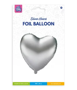 Hart Helium Ballon Zilver Leeg 46cm