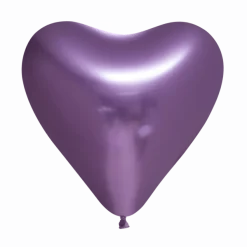 Hartjes Ballonnen Paars 30cm 6st