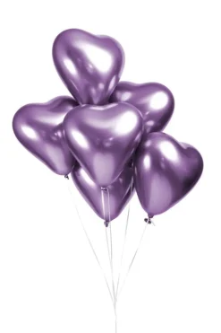 Hartjes Ballonnen Paars 30cm 6st