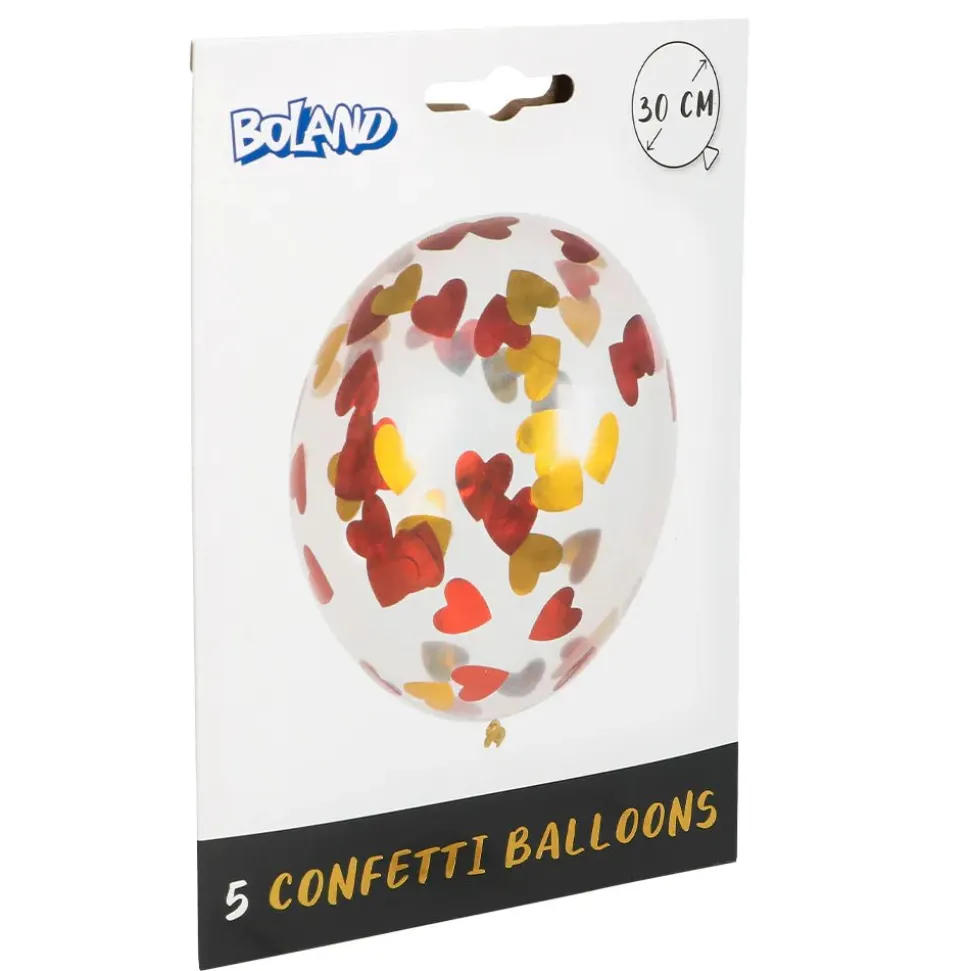 Hartjes Confetti Ballonnen 5st