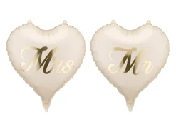 Hartjes Helium Ballon Beige Mr En Mrs Leeg 35cm