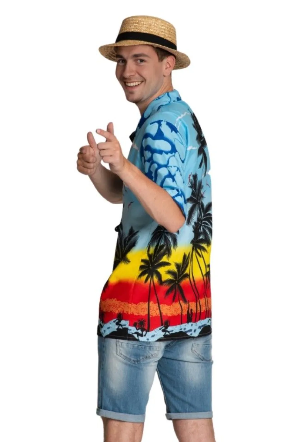 Hawaii Blouse Blauw Heren Paradise
