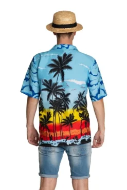 Hawaii Blouse Blauw Heren Paradise