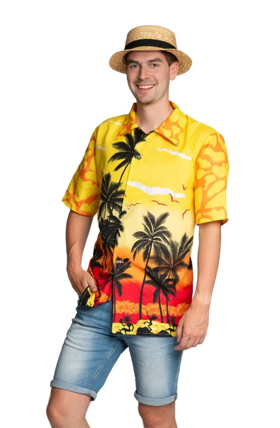 Hawaii Blouse Geel Heren Paradise