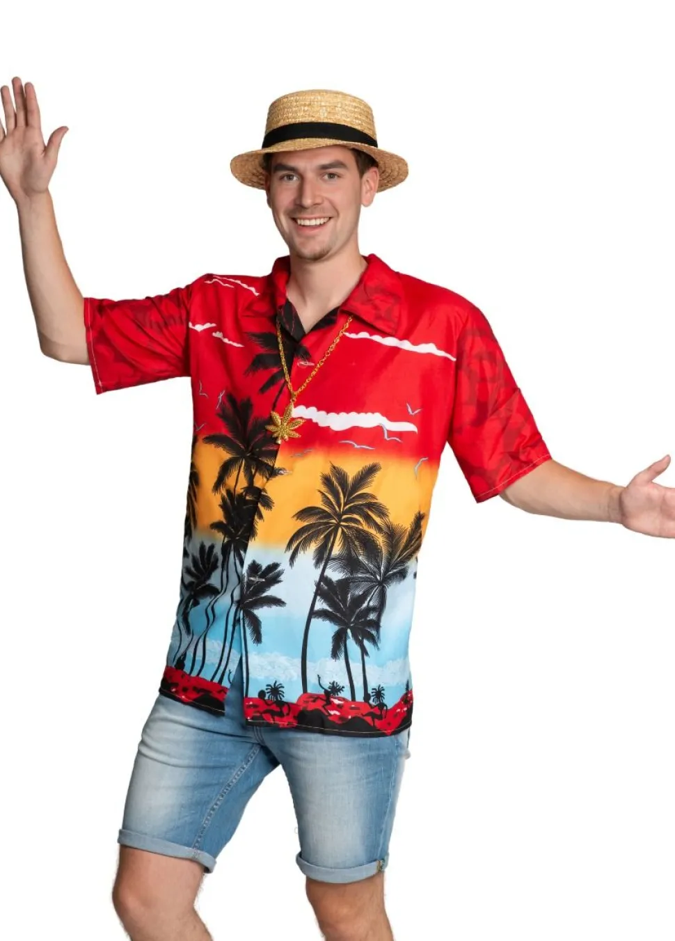 Hawaii Blouse Rood Heren Paradise