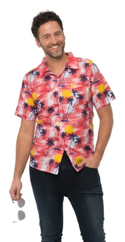 Hawaii Blouse Rood Palmboom