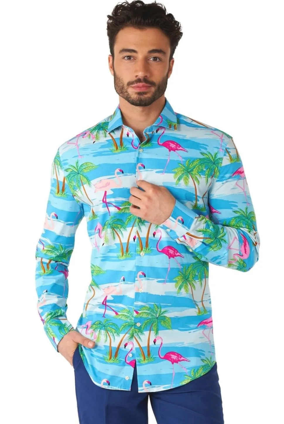 Hawaii Flamingo Overhemd Heren OppoSuits