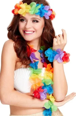 Hawaii Krans Set Regenboog 4 delig