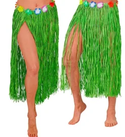 Hawaii Rok Groen Met Bloemenriem 80cm