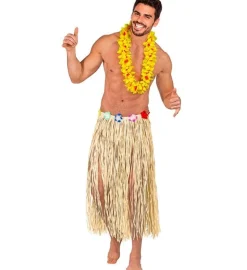 Hawaii Rok Naturel Met Bloemenriem 80cm