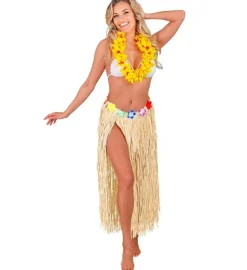 Hawaii Rok Naturel Met Bloemenriem 80cm
