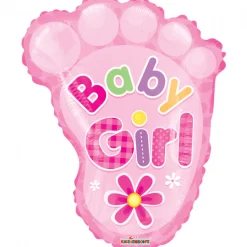 Helium Ballon Geboorte Baby Girl Voet 45cm leeg