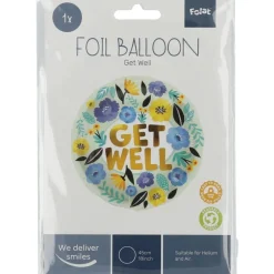 Helium Ballon Get Well Bloemen Leeg 45cm