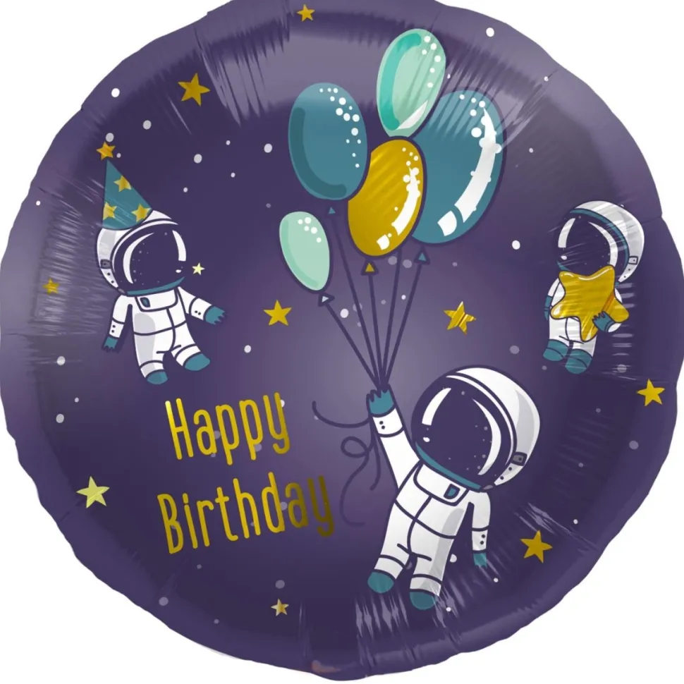 Helium Ballon Happy Birthday Ruimte Leeg 45cm