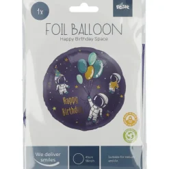 Helium Ballon Happy Birthday Ruimte Leeg 45cm