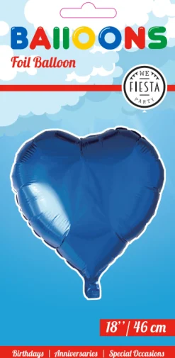 Helium Ballon Hart Blauw 46cm leeg