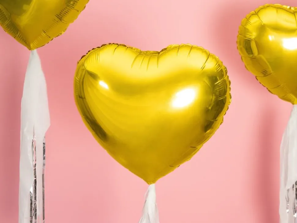 Helium Ballon Hart Goud Leeg 45cm