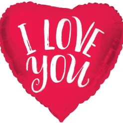 Helium Ballon Hart I Love You Rood Leeg 45cm