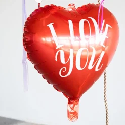 Helium Ballon Hart I Love You Rood Leeg 45cm