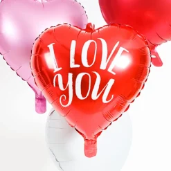 Helium Ballon Hart I Love You Rood Leeg 45cm