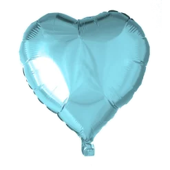 Helium Ballon Hart Lichtblauw 45cm leeg