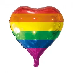 Helium Ballon Hart Regenboog 45cm leeg