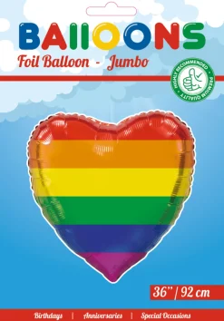 Helium Ballon Hart Regenboog XL Leeg 92cm