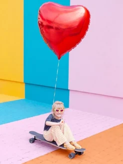 Helium Ballon Hart Rood Leeg 73cm