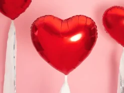 Helium Ballon Hart Rood Leeg 45cm