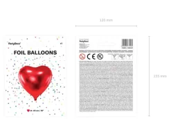 Helium Ballon Hart Rood Leeg 45cm