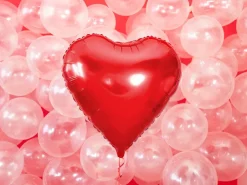 Helium Ballon Hart Rood Leeg 61cm