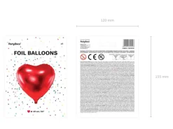 Helium Ballon Hart Rood Leeg 61cm