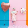 Helium Ballon Hart Rose Goud Leeg 73cm