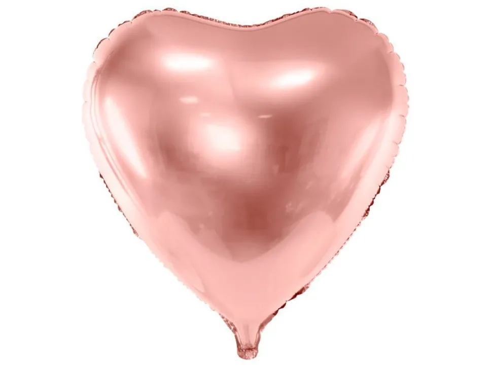 Helium Ballon Hart Rose Goud Leeg 73cm